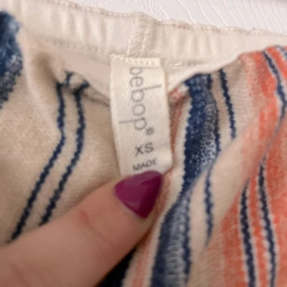 BeBop Women’s Popover Striped Strapless Cropped Beachy Jumpsuit Size XS - Picture 4 of 7